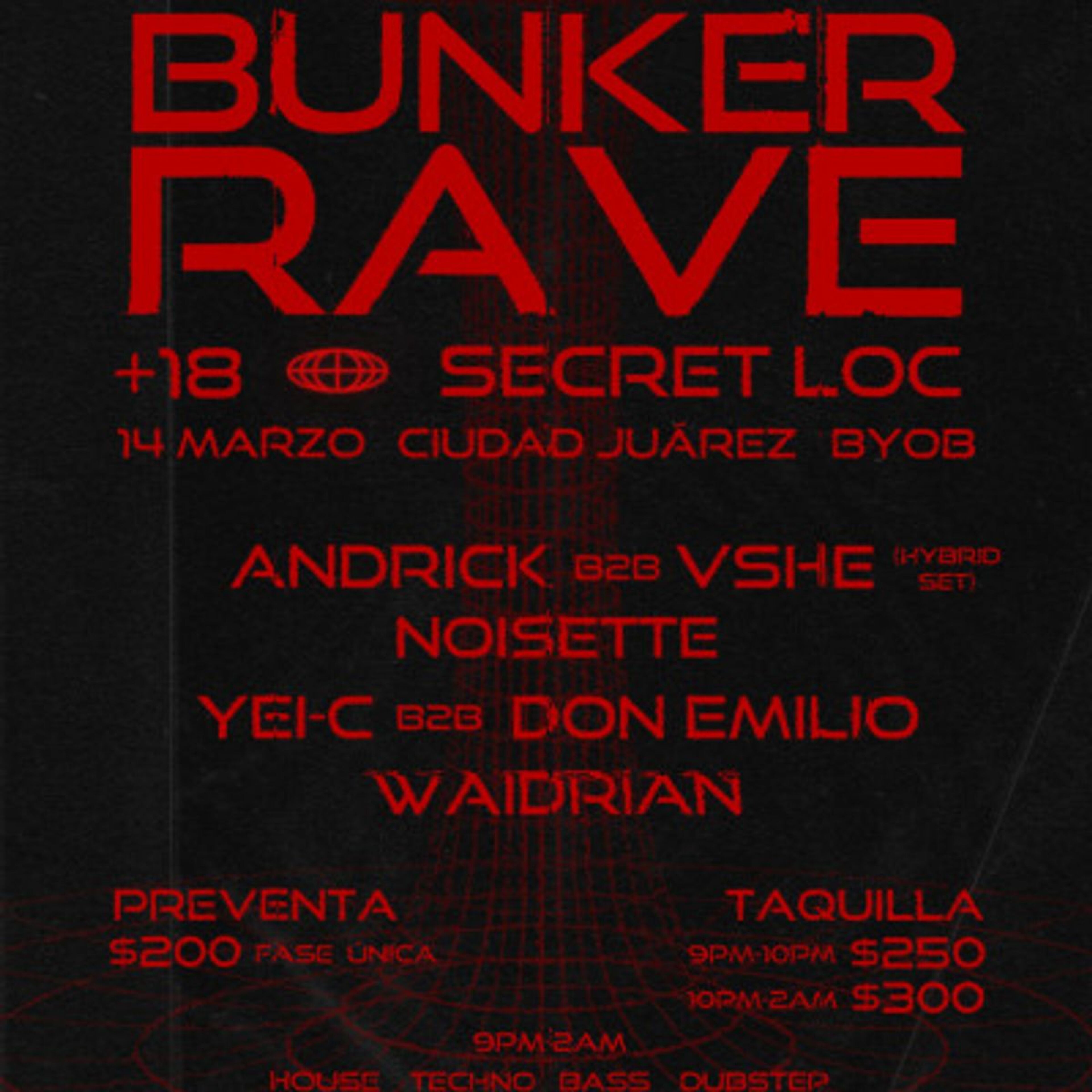 Imagen de portada para el evento: Bunker Rave Jrz (+18)