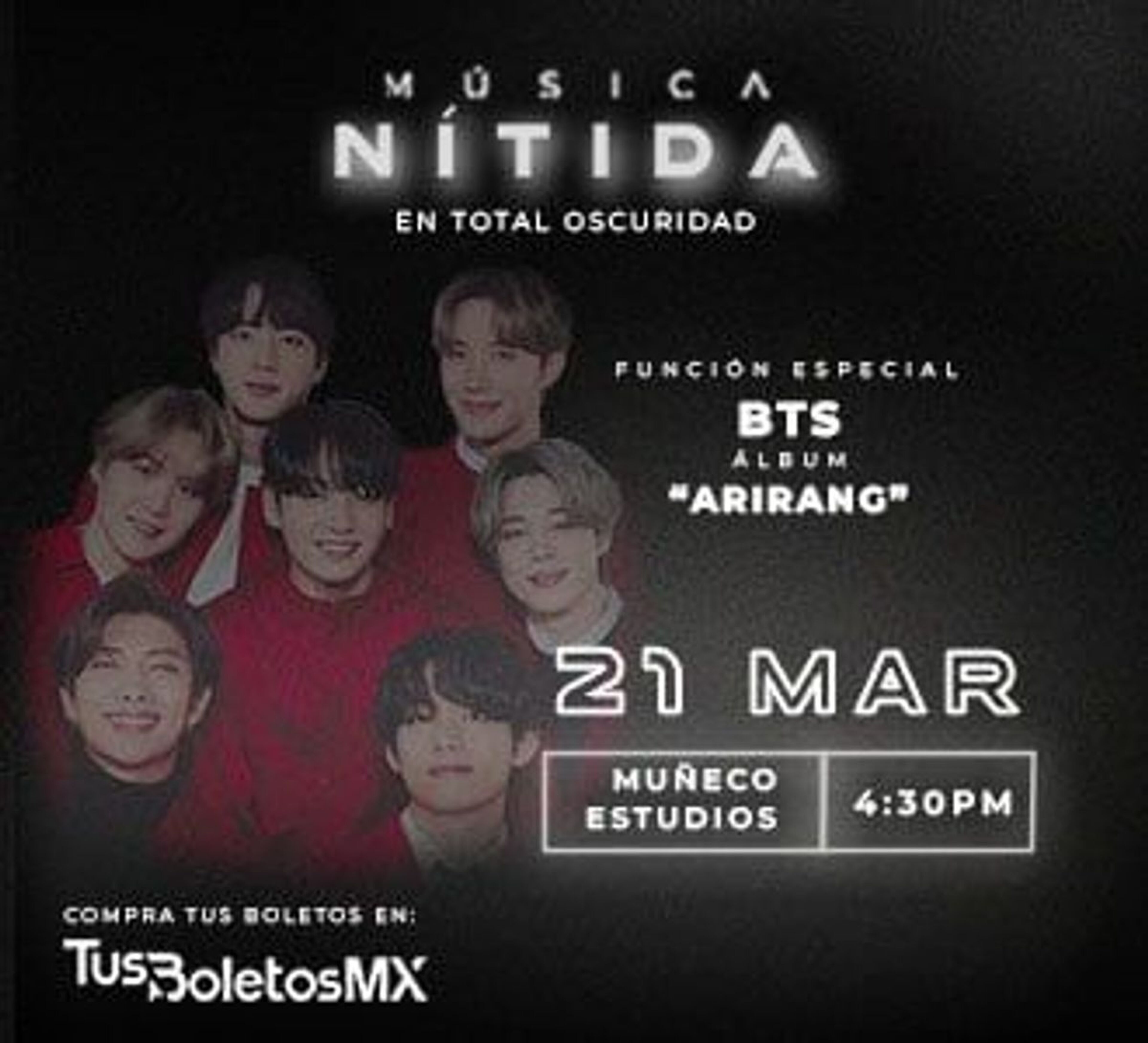 Imagen de portada para el evento: Música Nítida: BTS "Arirang" - Mérida - 21 de marzo