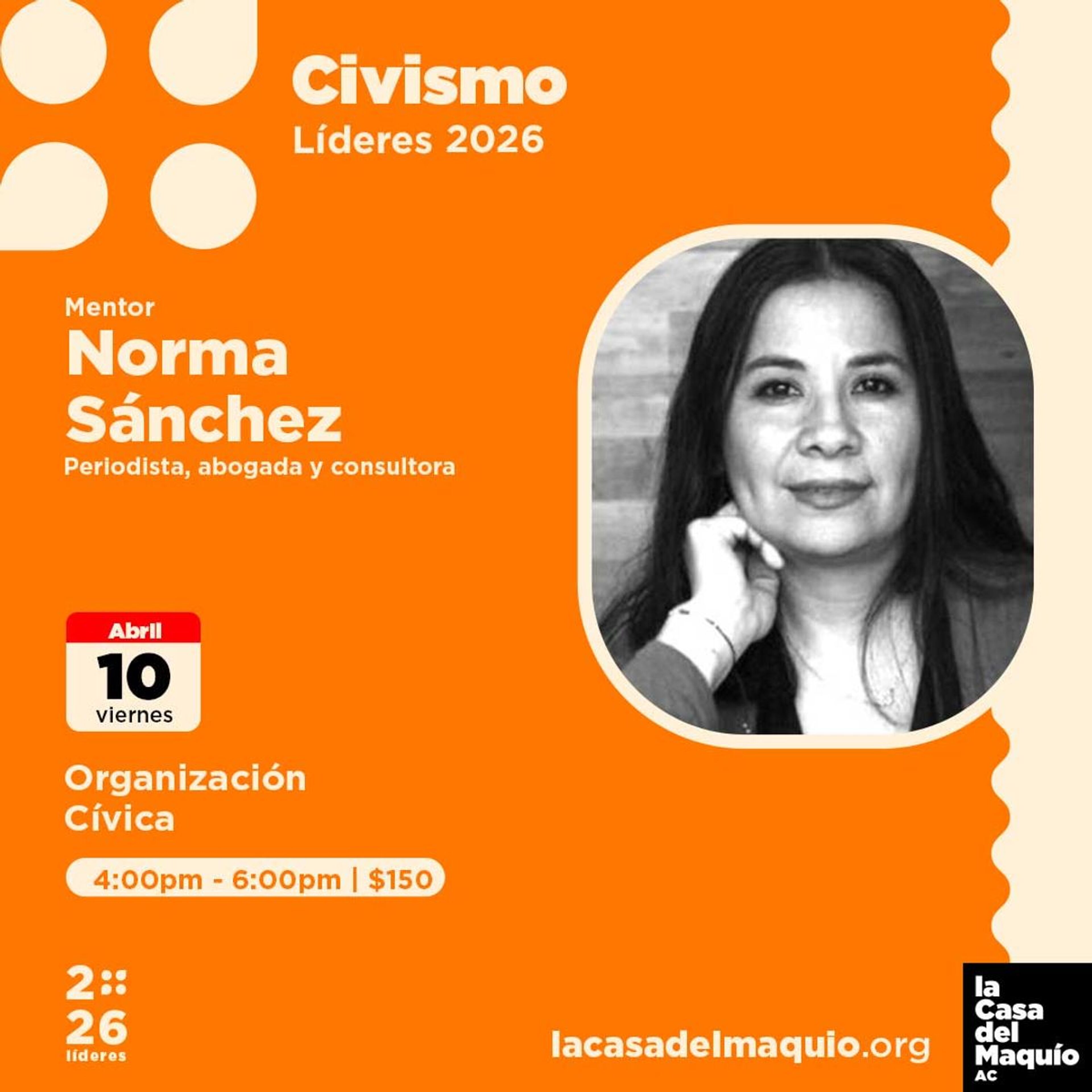 Imagen de portada para el evento: líderes 2026: Norma Sanchez