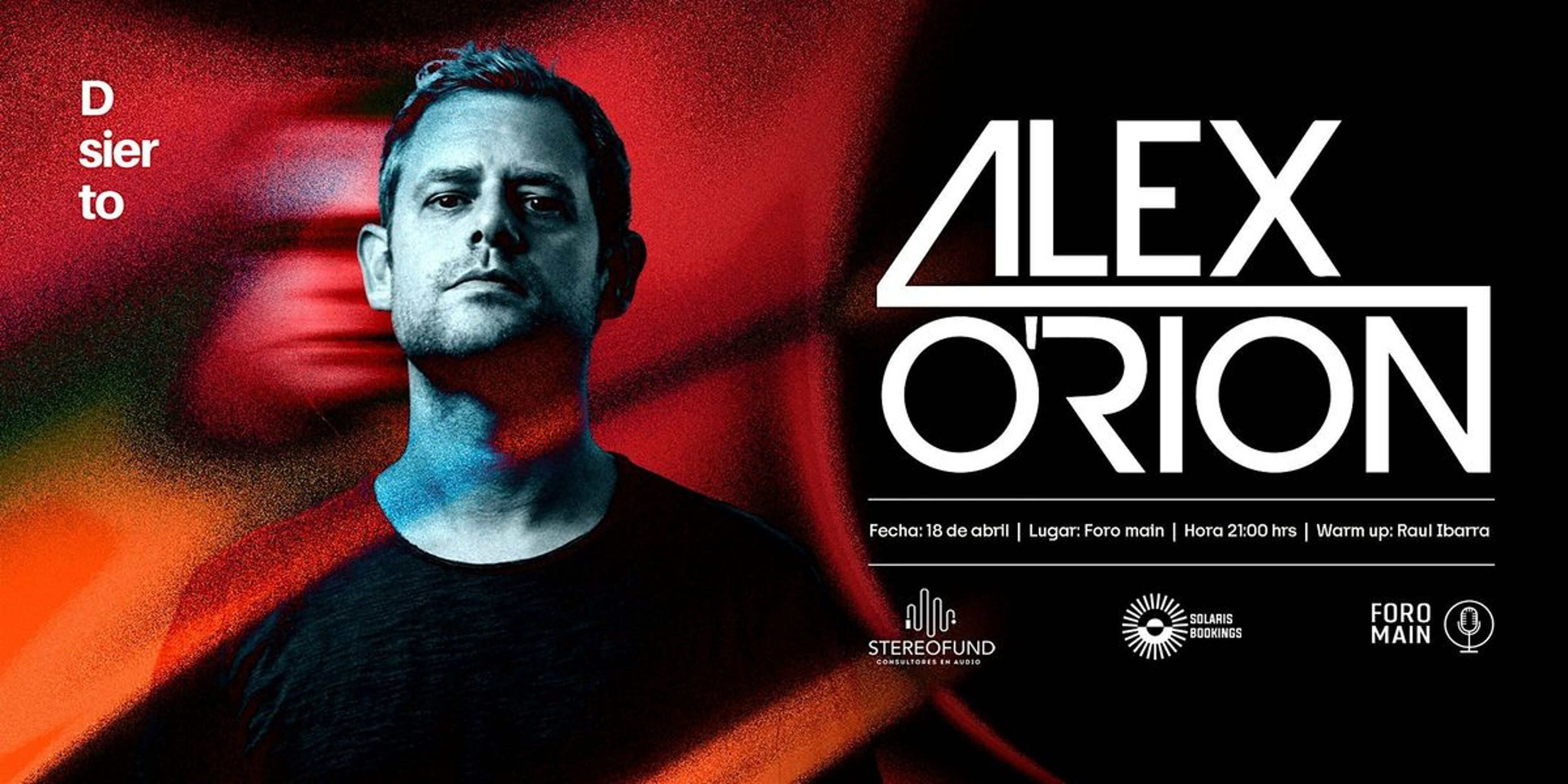 Imagen de portada para el evento: Alex O Rion @Foro Main (Cd. Juarez)