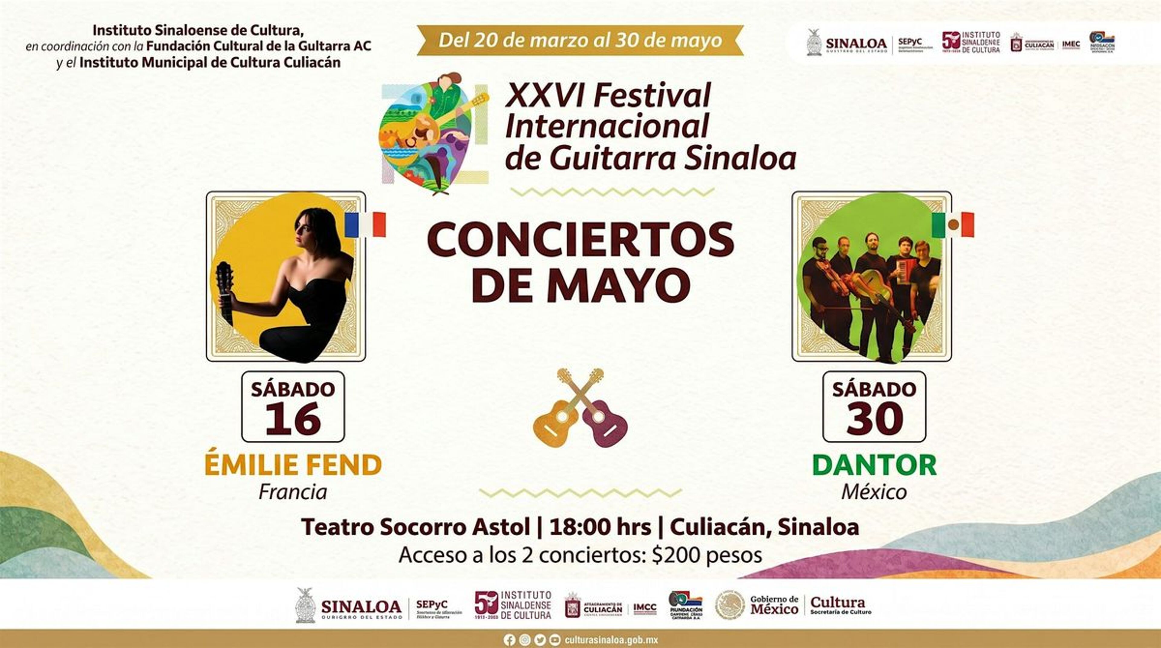 Imagen de portada para el evento: Carnet de dos conciertos: Émilie Fend (Francia) y DANTOR (México)