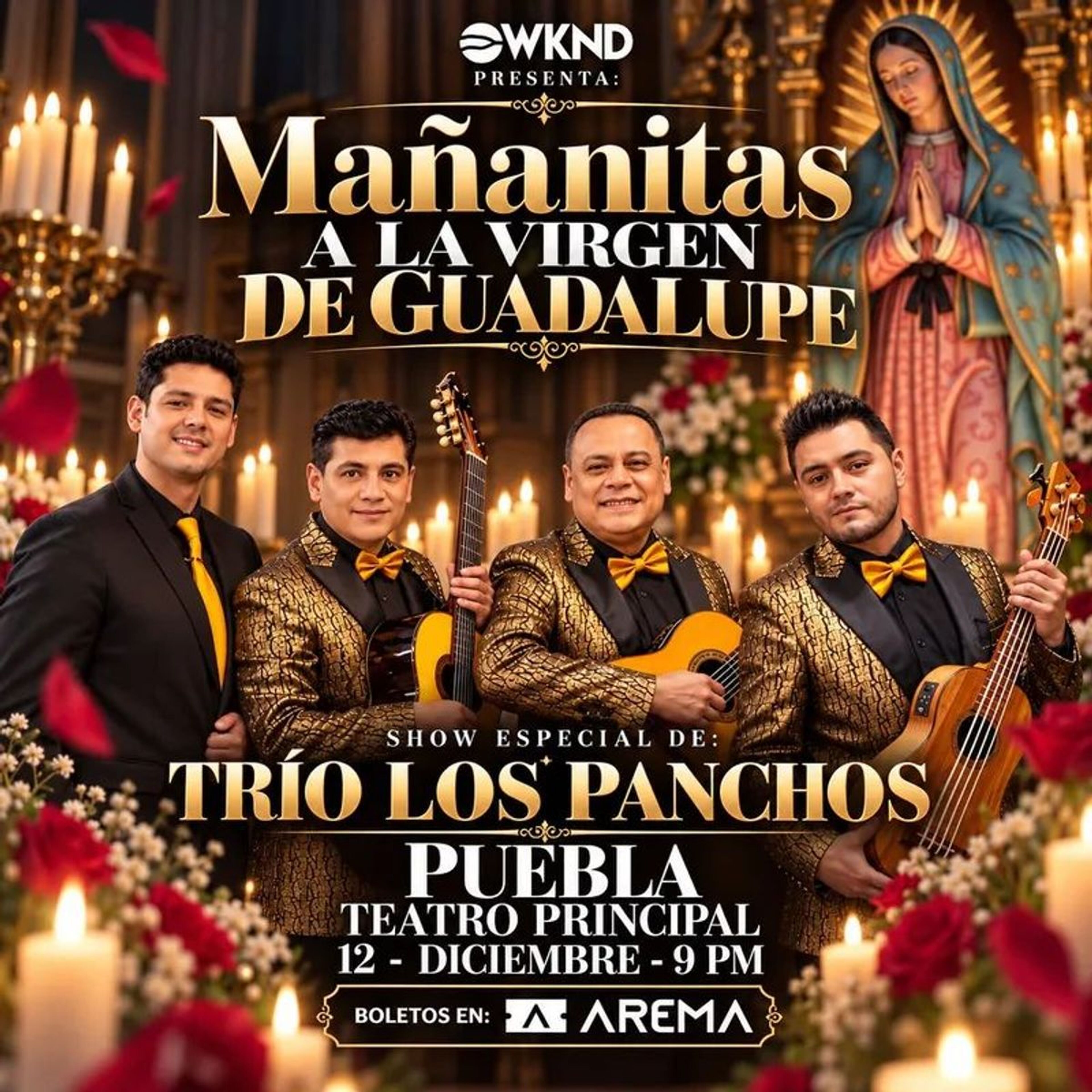 Trio Los Panchos mañanitas a la Virgen en Puebla