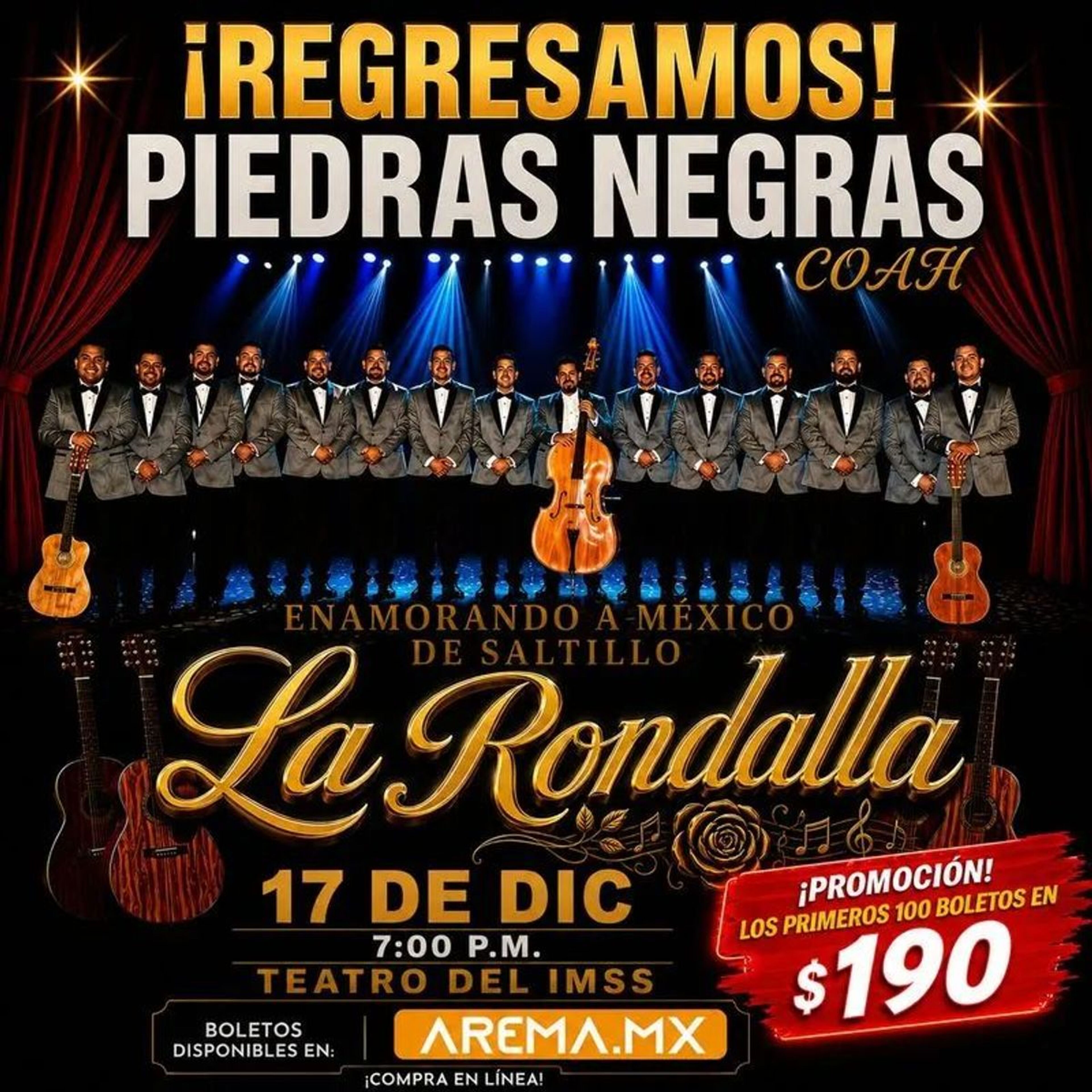 Llega de Saltillo La Rondalla en Piedras Negras